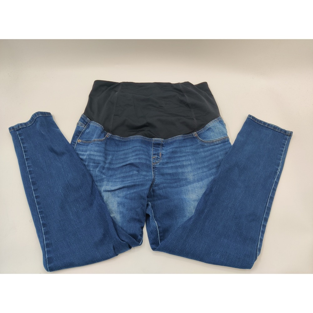 Isabel Maternity by Ingrid & Isabel Skinny Jeans Blue Dark Wash Size 16/33R